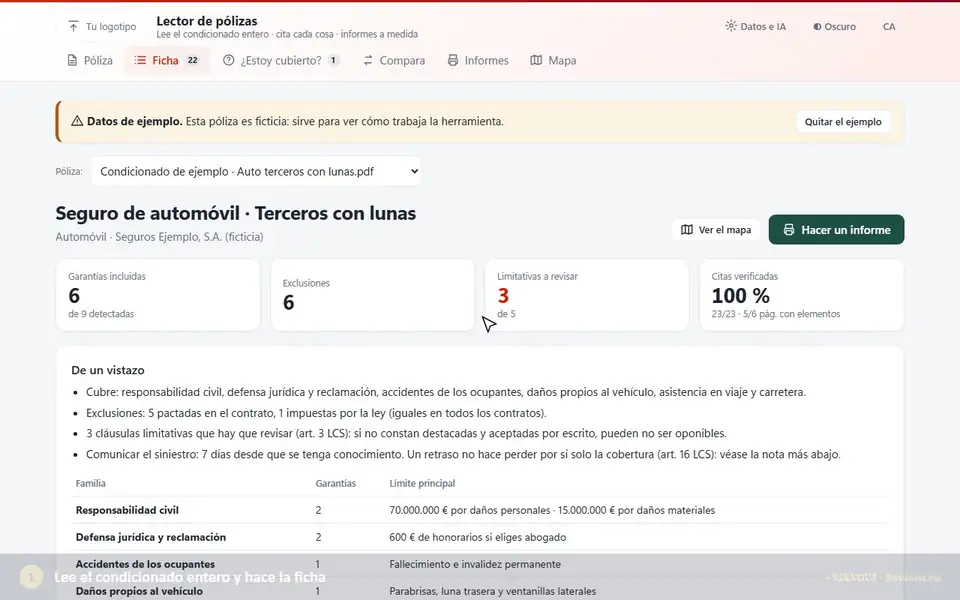 Lector de pólizas